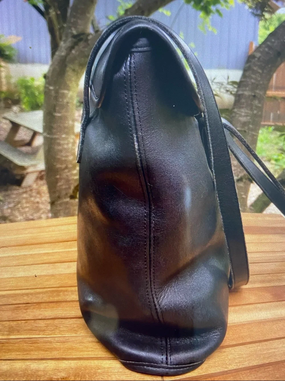 Coach Branson Black Leather Messenger Tote with Brass Hardware